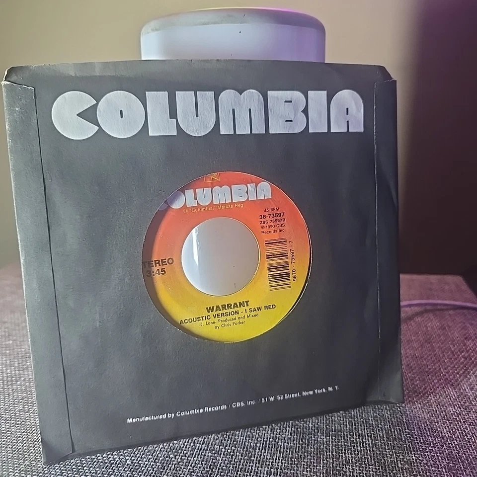 Warrant–I Saw Red / Sure Feels Good to Me–Columbia–38-73588 Foto 2 de 2