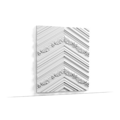 Outwater 15-3/4'' x 78-3/4'' Primed White Chevron 3D Wall Panel