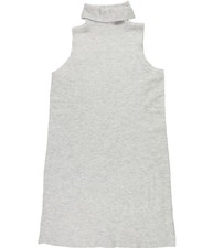 MSK Womens Sleeveless Turtleneck Sweater Dress, gray, M