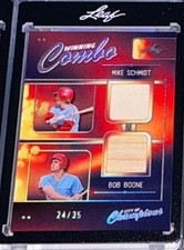 2026 Leaf City of Champions Mike Schmidt Bob Boone Phillies /35 Jersey Bat Combo