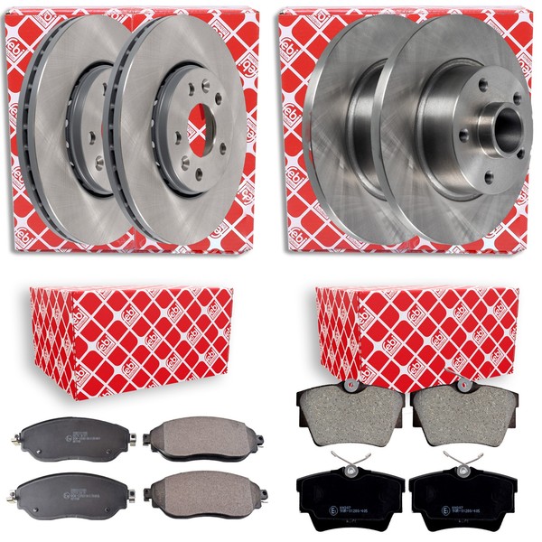 Febi Bremsscheiben + BeläGe Vorne + Hinten Passend FüR Renault Trafic 3 Kasten-image