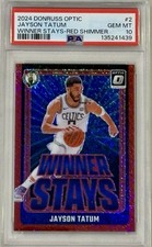 2024-25 Donruss Optic - Jayson Tatum Winner Stays Red Shimmer /75 PSA 10 POP 2