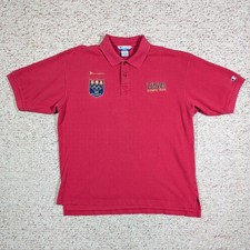 Champion USA Olympic Team Polo Shirt Mens XL Atlanta 100 Red Short Sleeve 1996