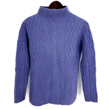 Willi Smith Cable Knit Sweater Womens Medium Angora Rabbit Hair Lambswool VTG