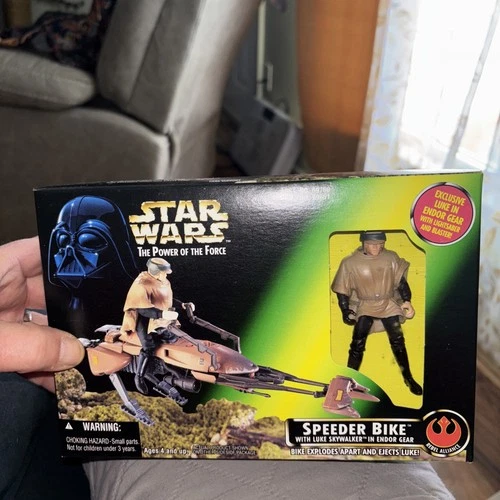 Star Wars The Power of the Force Speeder Bike Luke Skywalker - 1996 Nos #ss