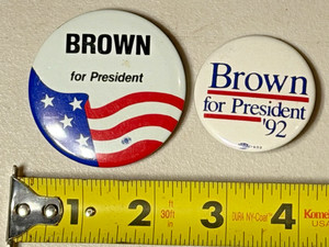 Jerry Brown for President 1992 '92 Buttons 2 for 1