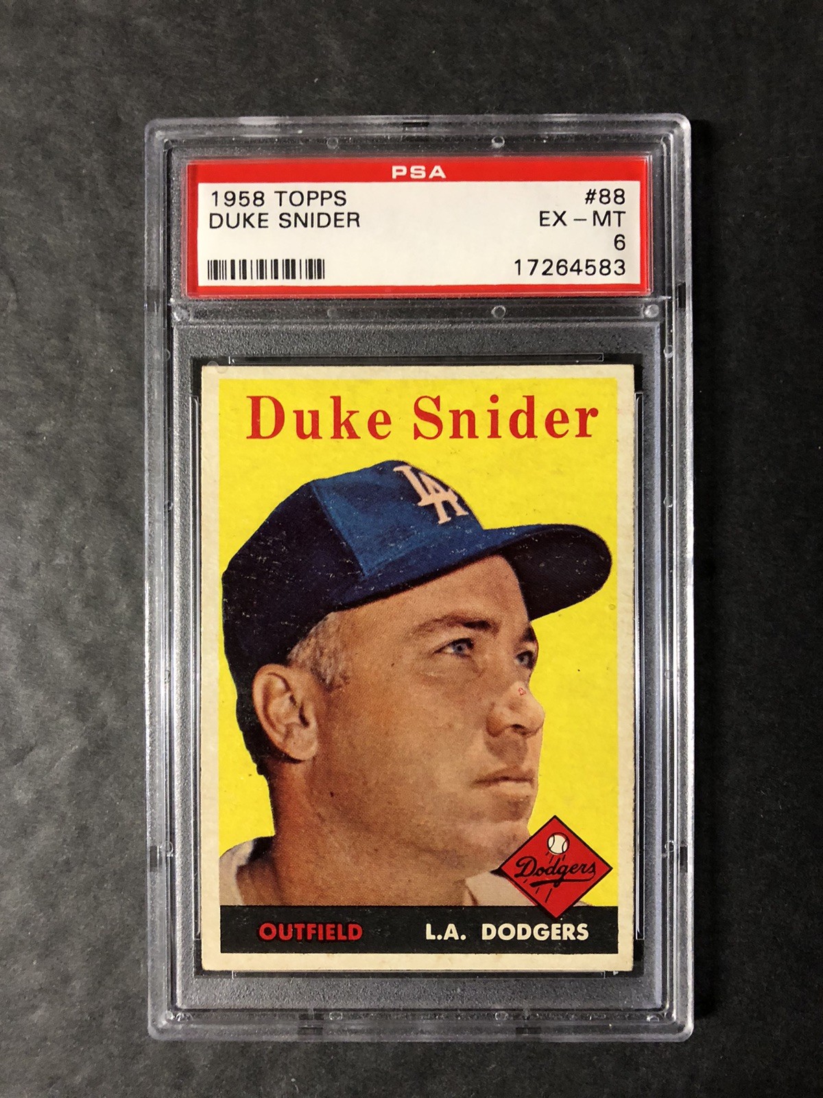 Color Duke Snider 1958 Topps Duke Snider 88 PSA 6; CENTERED, Sharp focus & Color!! | eBay