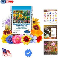 Drought Resistant Wildflower Seeds - 1oz, Open-Pollinated Bulk Flower Seed Mi... 335.84 per gallon