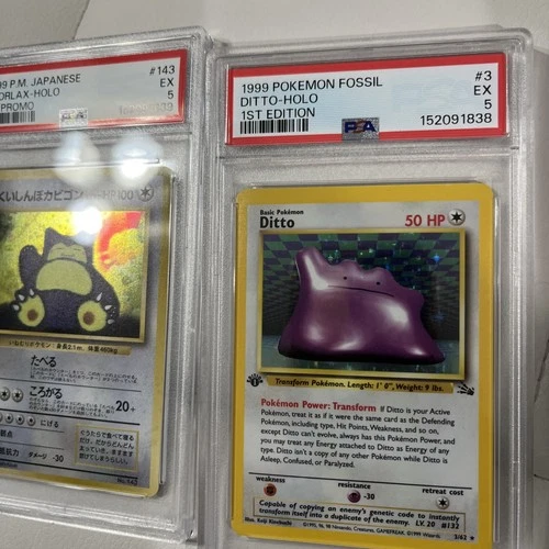 1999 P.M Japanese Snorlax -Holo CD Promo 1999 1st Edition Ditto Holo #3 PSA 5