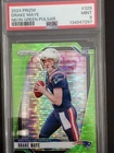 DRAKE MAYE 2024 PANINI PRIZM NEON GREEN PULSAR #329 PSA 9 Rookie RC Patriots