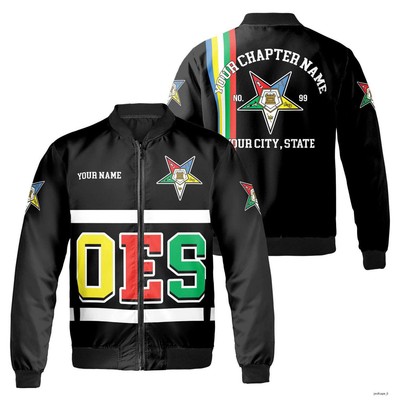 Personalized Multi-color Order of the Eastern Star OES AF&AM Bomber Jacket S-5XL