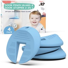 4 Pack Upgraded Silicone Door Pinch Guard Blue Stopper Hook Finger Protector
