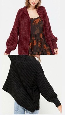 NWT Truly Madly Deeply BLACK Size L Ava Open Front Cardigan 
