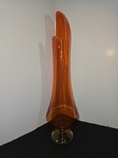 L.E Smith Orange Swing Vase 