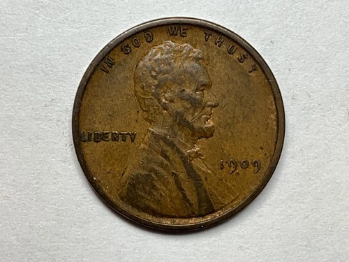 1909 VDB Lincoln Wheat Cent Good Details and Some Luster #1