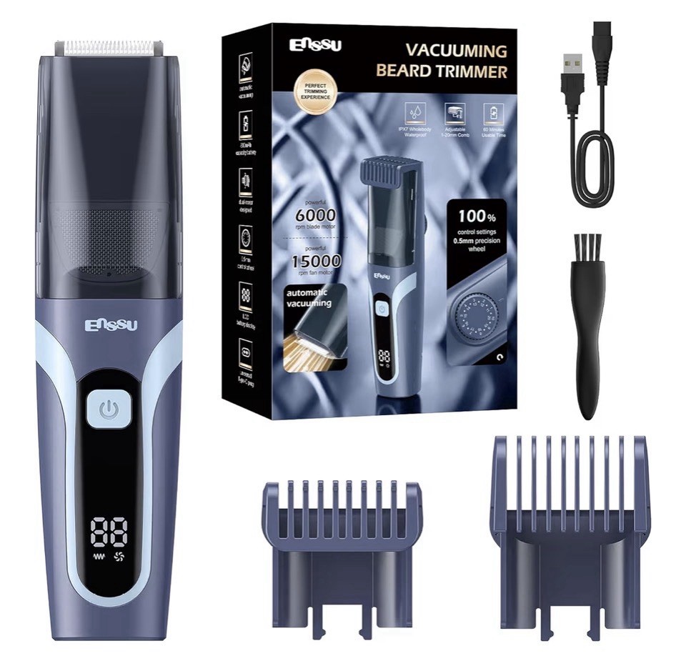Beard Trimmer for Men Vacuum Mustache Trimmer with Adjustabl