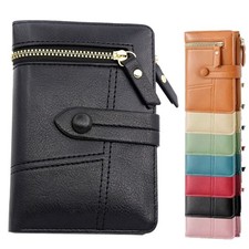 Women Credit Card Holder Wallet RFID Blocking Leather Wallet with Zipper Pocket