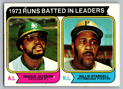 1974 TOPPS #203 REGGIE JACKSON A'S & WILLIE STARGELL PIRATES