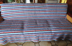 Vintage,grand plaid,couverture crochet ,laine , multicolore , 200 x 176