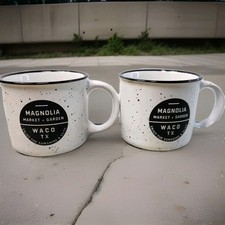 Magnolia Market XL Garden Mug Waco TX Chip & Joanna Gaines Spatter Set of 2