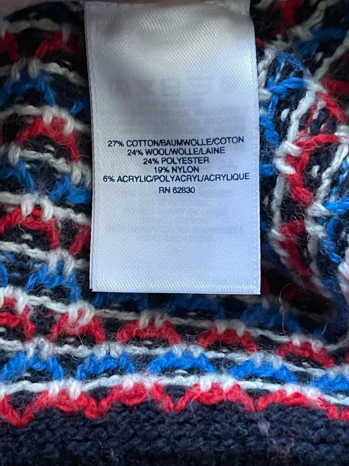 Lands' End Fair isle Sweater Mens XL Cotton Wool Blend Crewneck Winter Holiday - Image 3 of 4