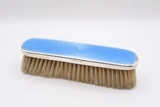 Antique Silver Guilloche Enamel Clothes Brush Hallmarked Birmingham 1928