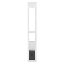 Adjustable Dog Door for Sliding Glass Door - 75 7/8" to 80 11/16" Height, Alumin
