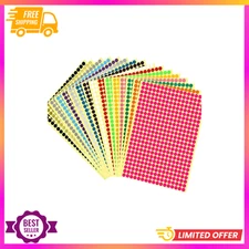 JANYUN 6528 Pieces Colored Dot Stickers, 1/4" Small Color Labels Coding Circle