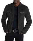 John Varvatos Branden Wool Blend Corduroy Band Collar Jacket Men's 48 Black