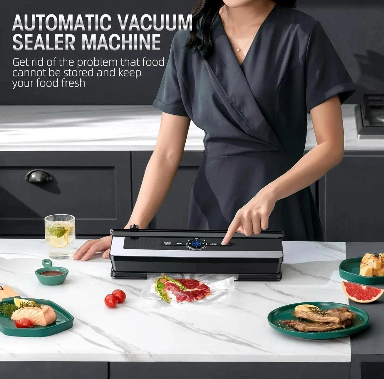 8-in-1 Food Vacuum Sealer Machine with Cutter, , Dry & Moist Modes + 15 Bags”
Opens in a new window