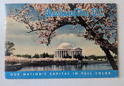 Vintage 1950s Washington DC Souvenir Booklet 24pg Full Color + Map