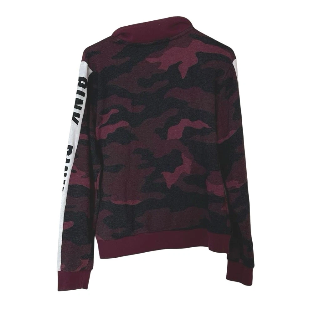 UNDERCOVER Felpa Victoria’s Secret ROSA Quarto Zip Taglia L Marrone Mimetica Logo Cane