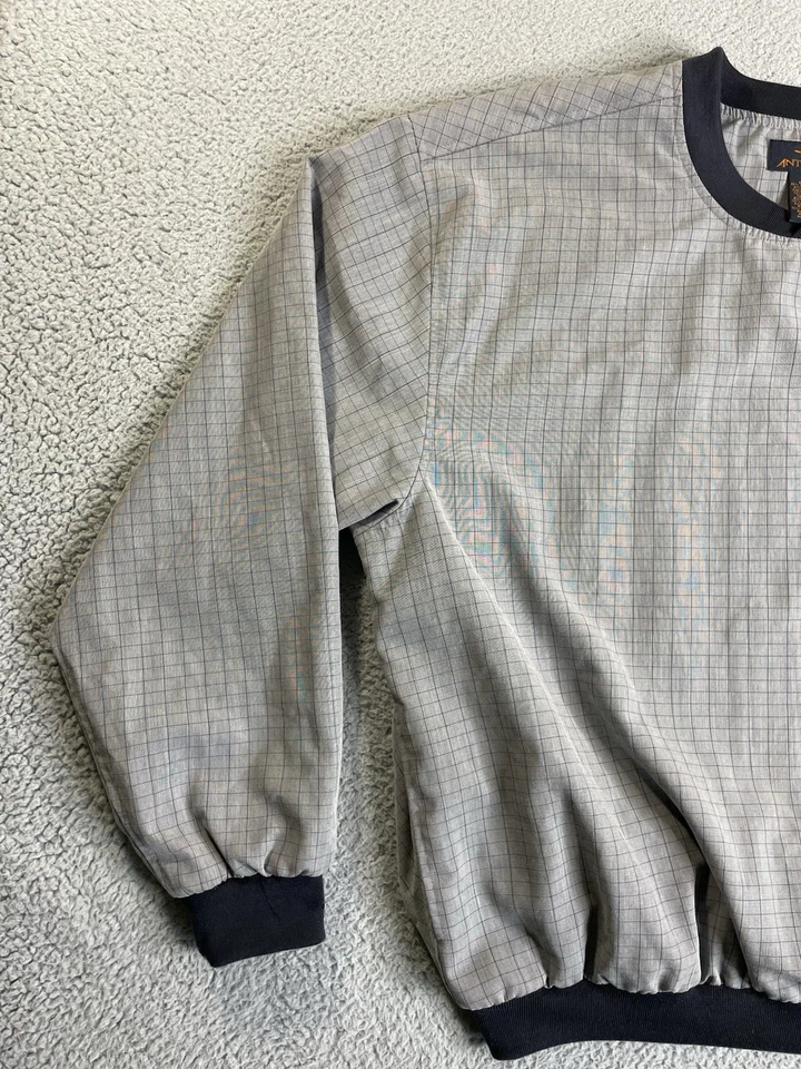 Chaqueta Pullover Lahinch Club de Golf Forrada de Malla Antigua Para Hombres Grande Gris Cuadros Foto 3 de 4