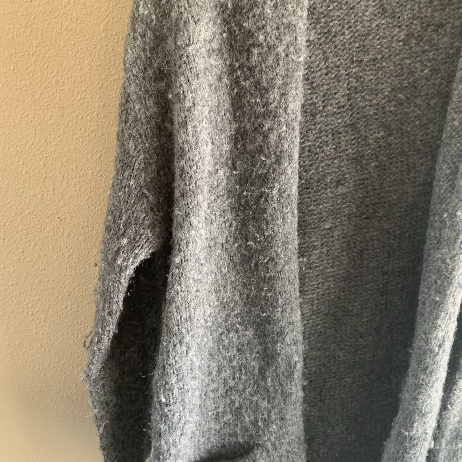 Johnny Was Solid Gray Open Front Baby Alpaca Wool… - image 4