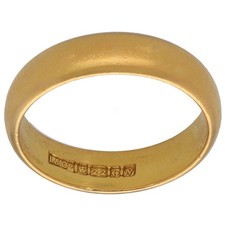 22ct Gold Ring 4.91g Wedding Plain Size L - Fully Hallmarked