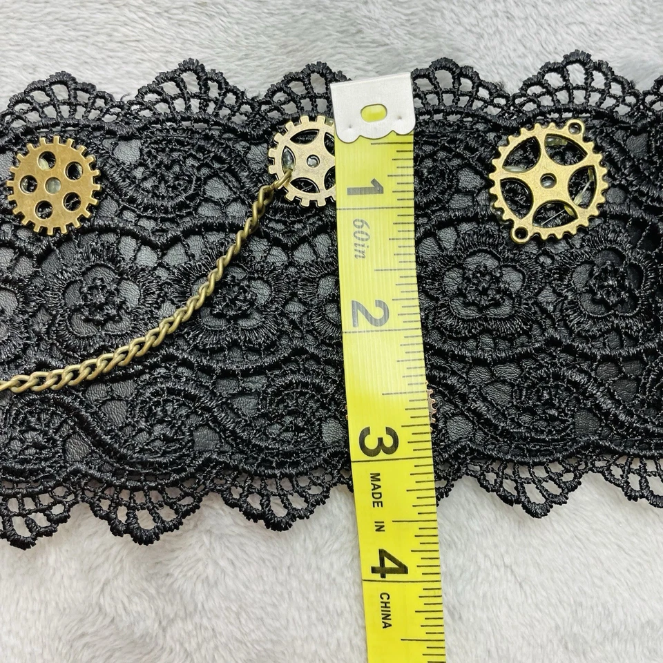 RenFaire Steampunk Belt Lace Faux Leather Metal Charms Adjustable Pirate Cosplay - Image 4 of 4