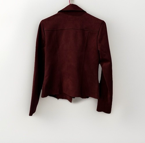 Kut From The Kloth Oxblood Moto Jacket Size XS Full Zip Biker Faux Suede - Picture 3 of 5