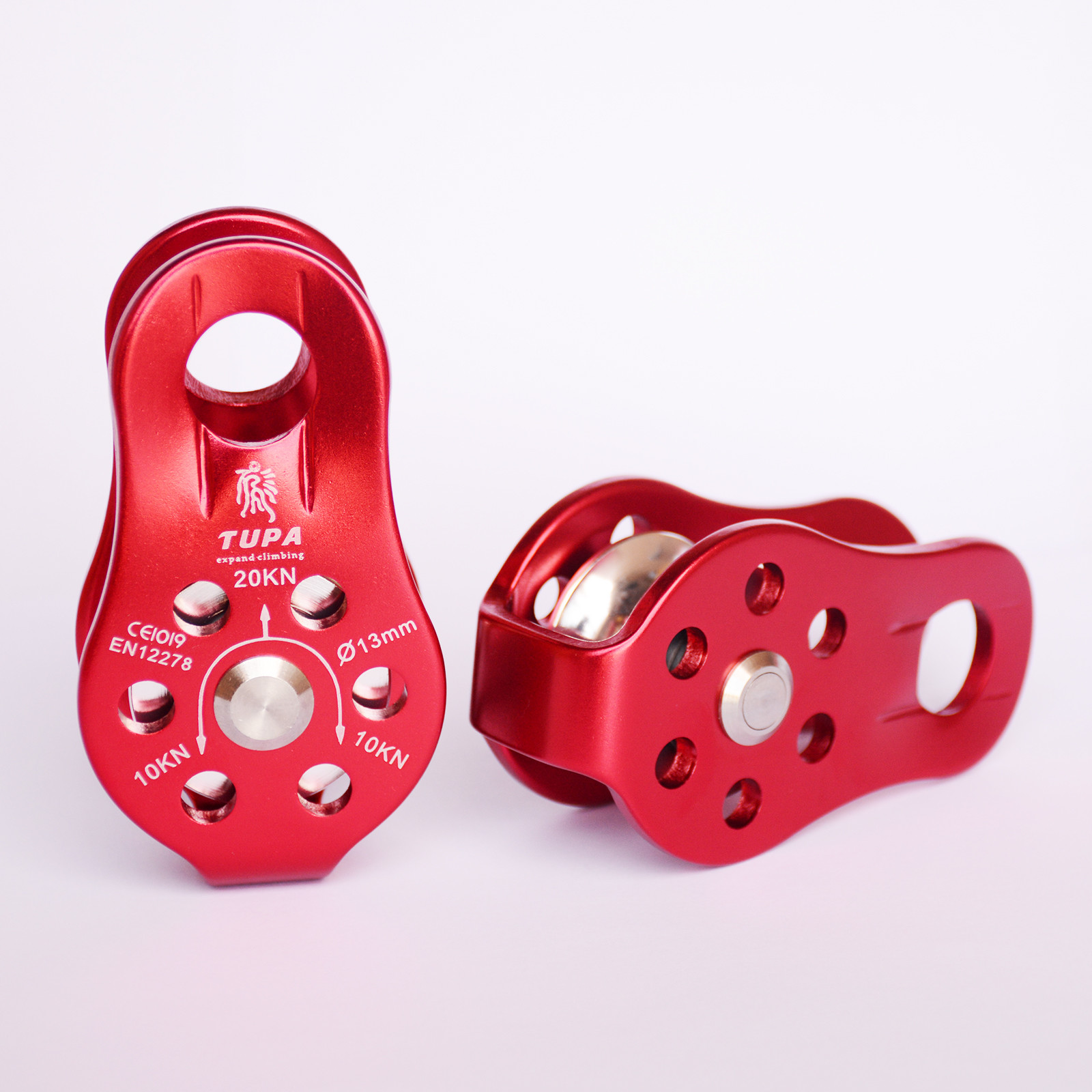 Pack 2 Single Fixed Pulley for Block and Tackle Hauling Rigging System