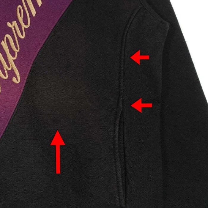 Felpa con cappuccio Supreme 12AW split pullover felpa con cappuccio viola nero usata