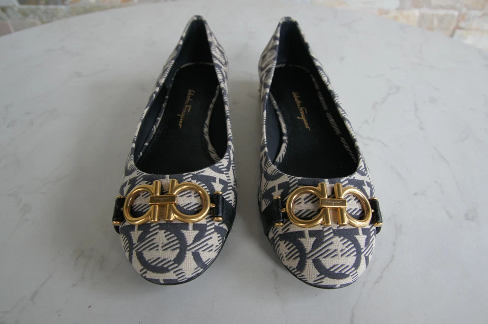 Salvatore Ferragamo 5,5 36 Bailarinas Mocasines Zapatos Garda Nuevo Antiguo - Imagen 3 de 4