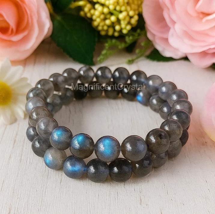 2025Bestseller 1 peça pulseira de pedra labradorita natural joia de energia de cura - Imagem 4 de 4