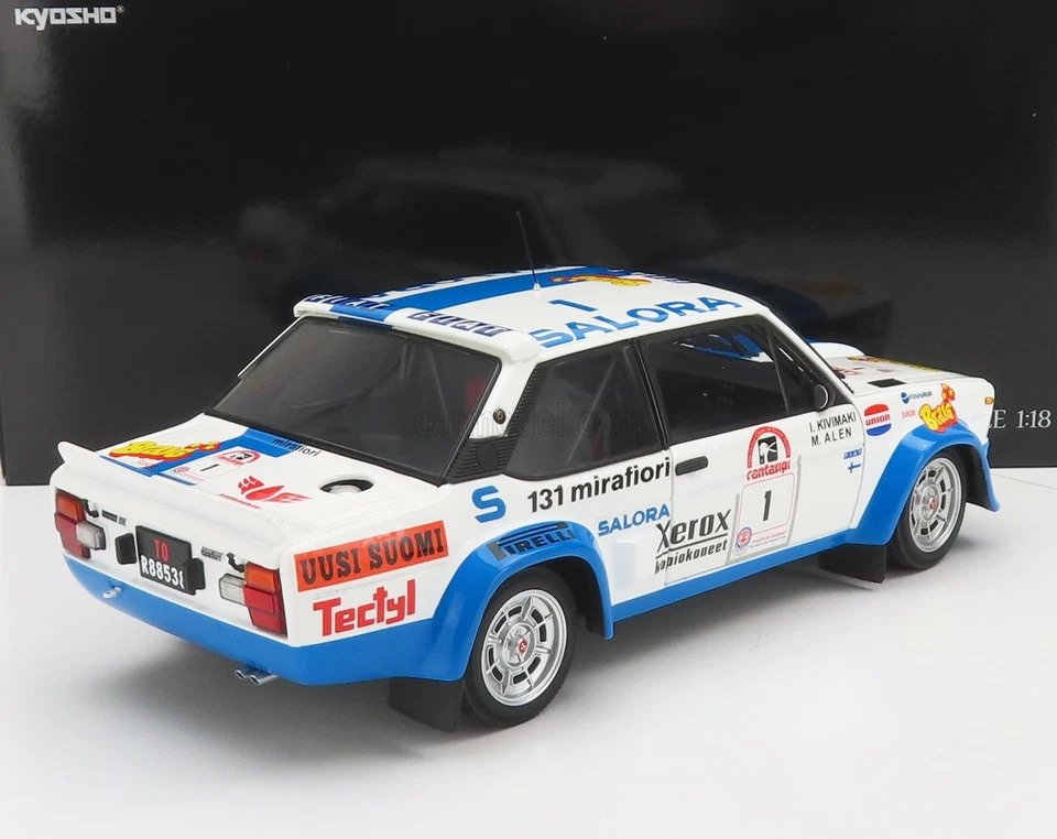 MODELLINO AUTO STATICO FIAT 131 ABARTH #1 ALEN WINNER RALLY 1000 LAGHI 1980 1/18 - Immagine 2 di 4