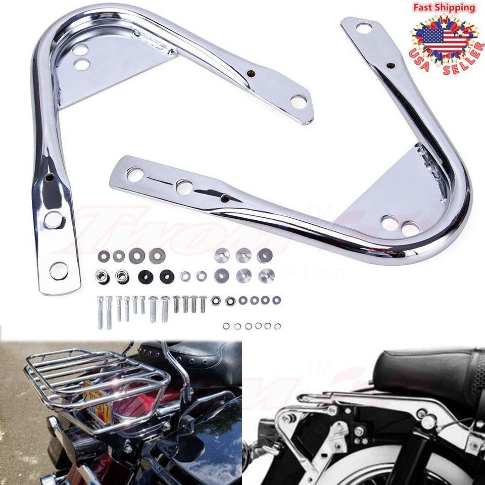 Detachable Tour Pak / Sissy Bar Mount Rack For Harley Touring Models (1997-2008) - Includes Docking Hardware Kit