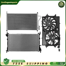 Radiator & Condenser & Cooling Fan Assembly For 2005-2007 Ford Focus 2.0L L4