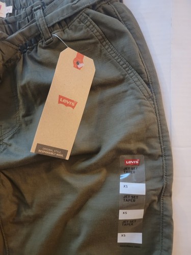 Levi's Olive Stretch Waist Band Size XS Green Pants With Tie - Picture 5 of 7