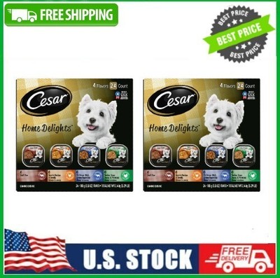 Cesar Home Delights Wet Dog Food Variety Pack, 3.5 oz Trays (48 Pack)