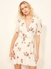 REFORMATION LUCKY FLORAL PRINT WRAP MINI DRESS sz M=6-8