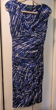 WOMEN'S LAUREN RALPH LAUREN BLUE WHITE DRESS Sz 2