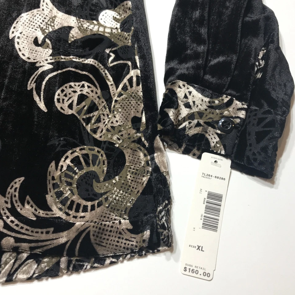 Pendleton Top Womens Size XL Velvet Burn Out Pattern Black Button Front NWT - Image 4 of 4