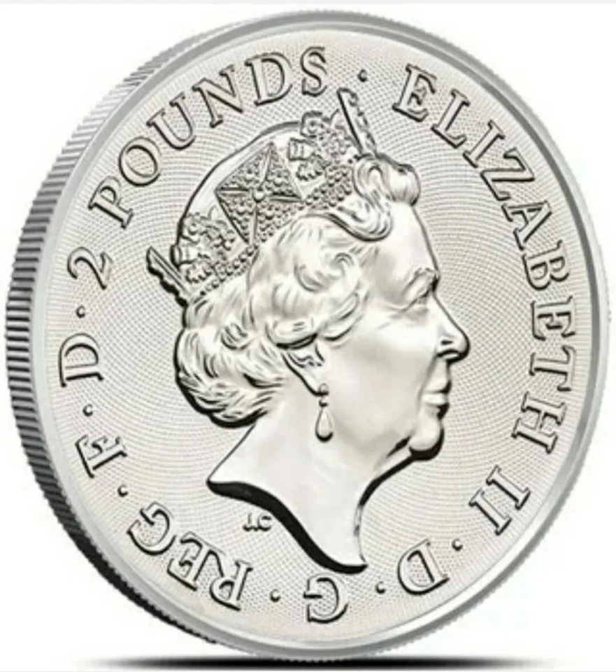 2018 £2 Great Britain TWO DRAGON 1 Oz Silver BU Coin. - Image 4 of 4